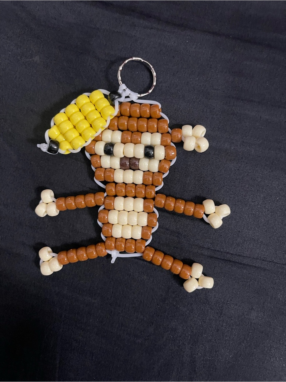 Beaded Monkey Keychain with Yellow Banana